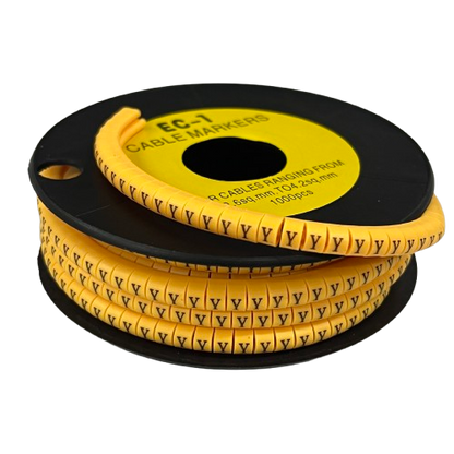 Cable (Y) Marker 2.6mm to 4.2mm ( 1000pcs) Yellow EC-1Y