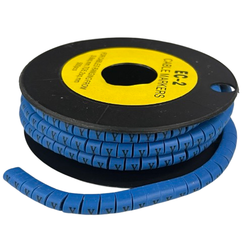 Grippes (Y) Cable Marker 3.6mm to 5.2mm Color Blue 1roll 500pcs EC-2B