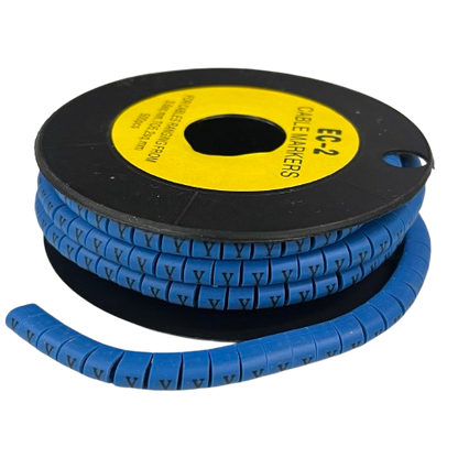 Grippes (Y) Cable Marker 3.6mm to 5.2mm Color Blue 1roll 500pcs EC-2B