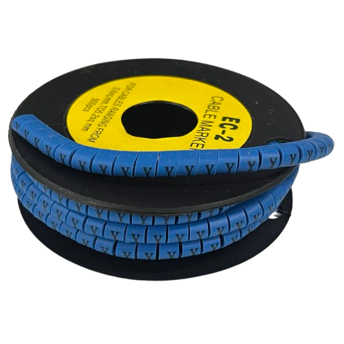 Grippes (Y) Cable Marker 3.6mm to 5.2mm Color Blue 1roll 500pcs EC-2B
