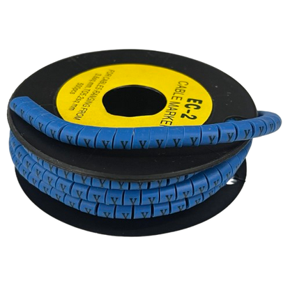 Grippes (Y) Cable Marker 3.6mm to 5.2mm Color Blue 1roll 500pcs EC-2B