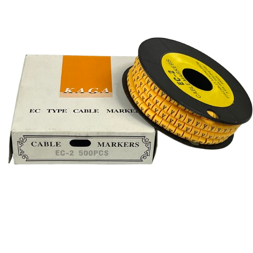 Grippes (Y) Cable Marker 3.6mm to 5.2mm Color Yellow 1roll 500pcs) EC-2Y