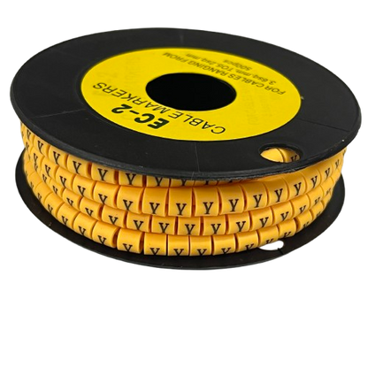 Grippes (Y) Cable Marker 3.6mm to 5.2mm Color Yellow 1roll 500pcs) EC-2Y  Wire Tagging