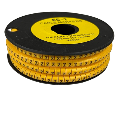 Cable (Z) Marker 2.6mm to 4.2mm ( 1000pcs) Yellow EC-1Y