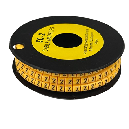 Grippes (Z) Cable Marker 3.6mm to 5.2mm Color Yellow 1 roll (500pcs) EC-2Y