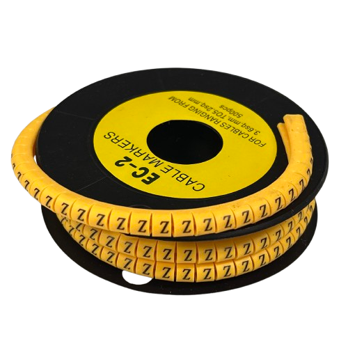 Grippes (Z) Cable Marker 3.6mm to 5.2mm Color Yellow 1 roll (500pcs) EC-2Y