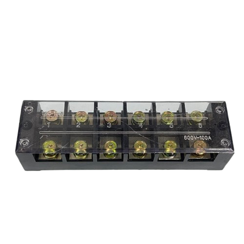 Grippes 100A 6 Pairs Terminal Block clear cover fused screw terminals for electrical circuitry and parts