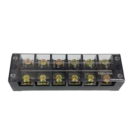 Grippes 100A 6 Pairs Terminal Block clear cover fused screw terminals for electrical circuitry and parts