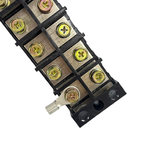 Grippes 100A 6 Pairs Terminal Block black modular connector with six brass screw pairs and mounting holes