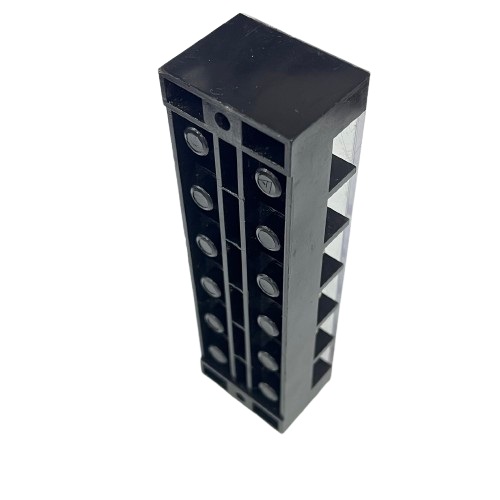 Grippes black plastic 100A 6 Pairs Terminal Block with twelve screw ports for electrical circuitry connections