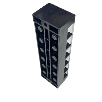 Grippes black plastic 100A 6 Pairs Terminal Block with twelve screw ports for electrical circuitry connections
