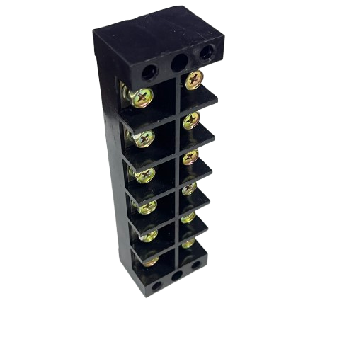 Grippes 100A 6 Pairs Terminal Block black plastic terminal with brass screw connectors for wiring