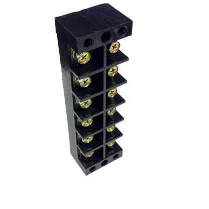 Grippes 100A 6 Pairs Terminal Block black plastic terminal with brass screw connectors for wiring