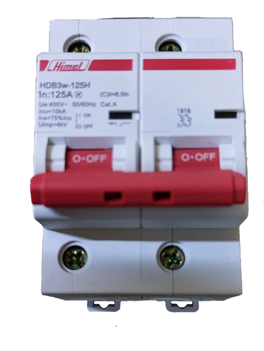 HIMEL 125A 2Pole 10 KAIC 220V Miniature Circuit Breaker MCB HDB3W-125H2C125A