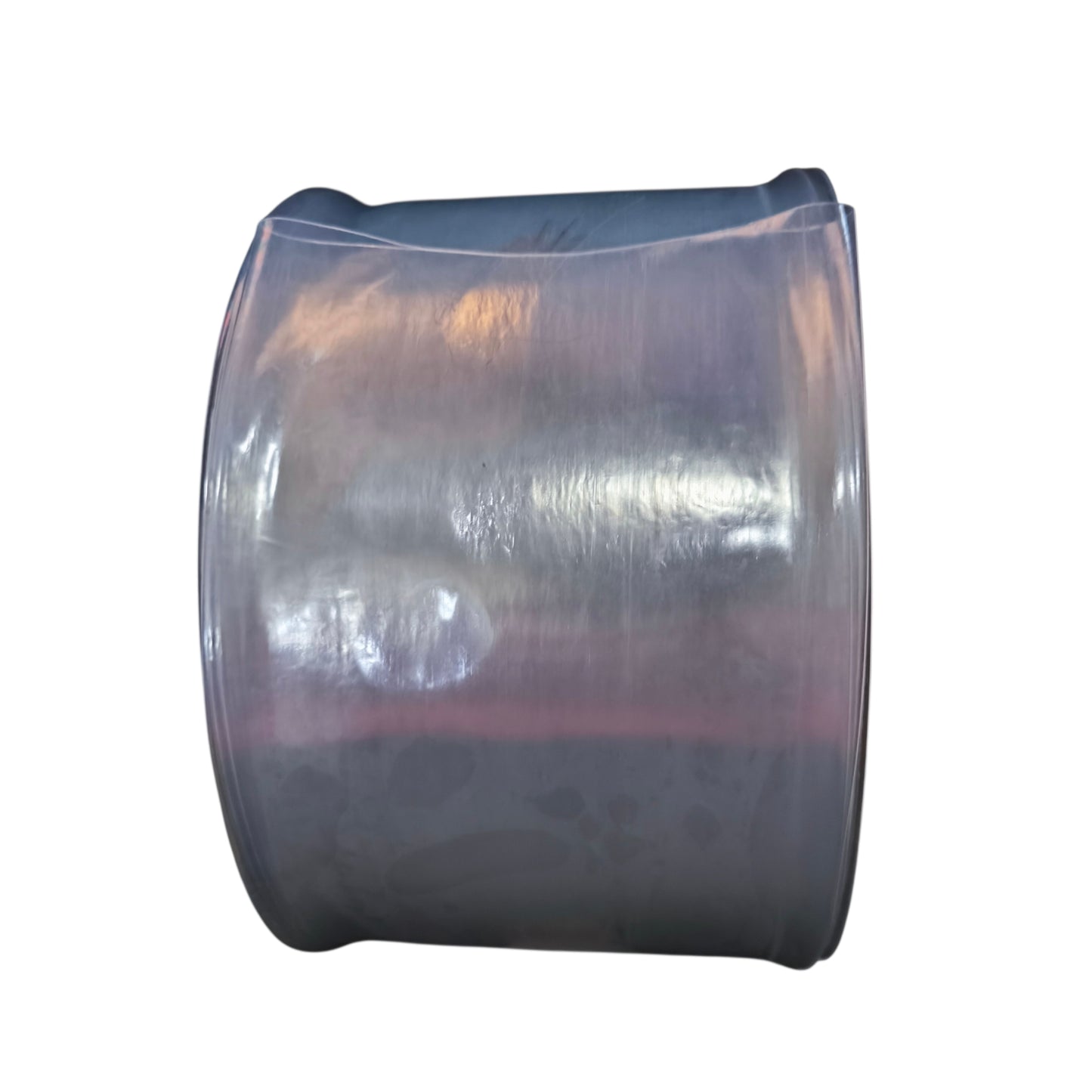 Roll of clear plastic wrap on a white background