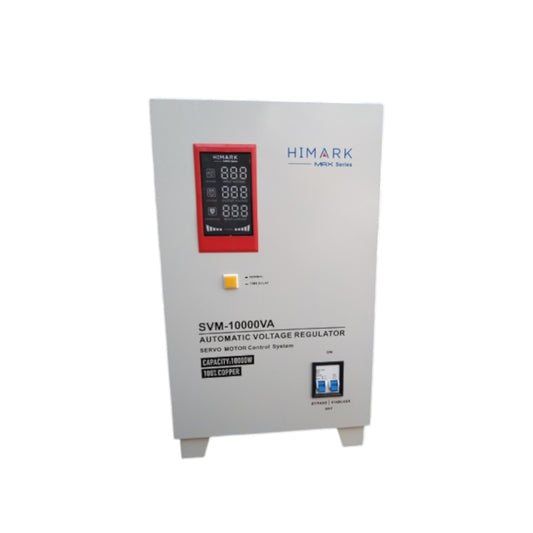 Himark 10000W Automatic Voltage Regulator 2 Universal Outlet 1 Input and 1 Output Terminal Block MCB Protection SVM-10000VA SL