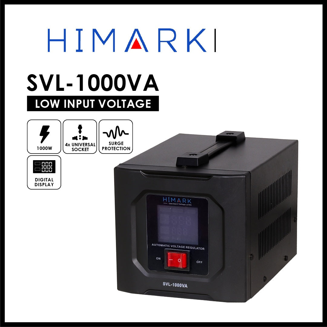 Himark 1000W AVR Low Input Voltage Series ( Pure Black) 90V-240V Input 220V and 110V Output SVL-1000 VA