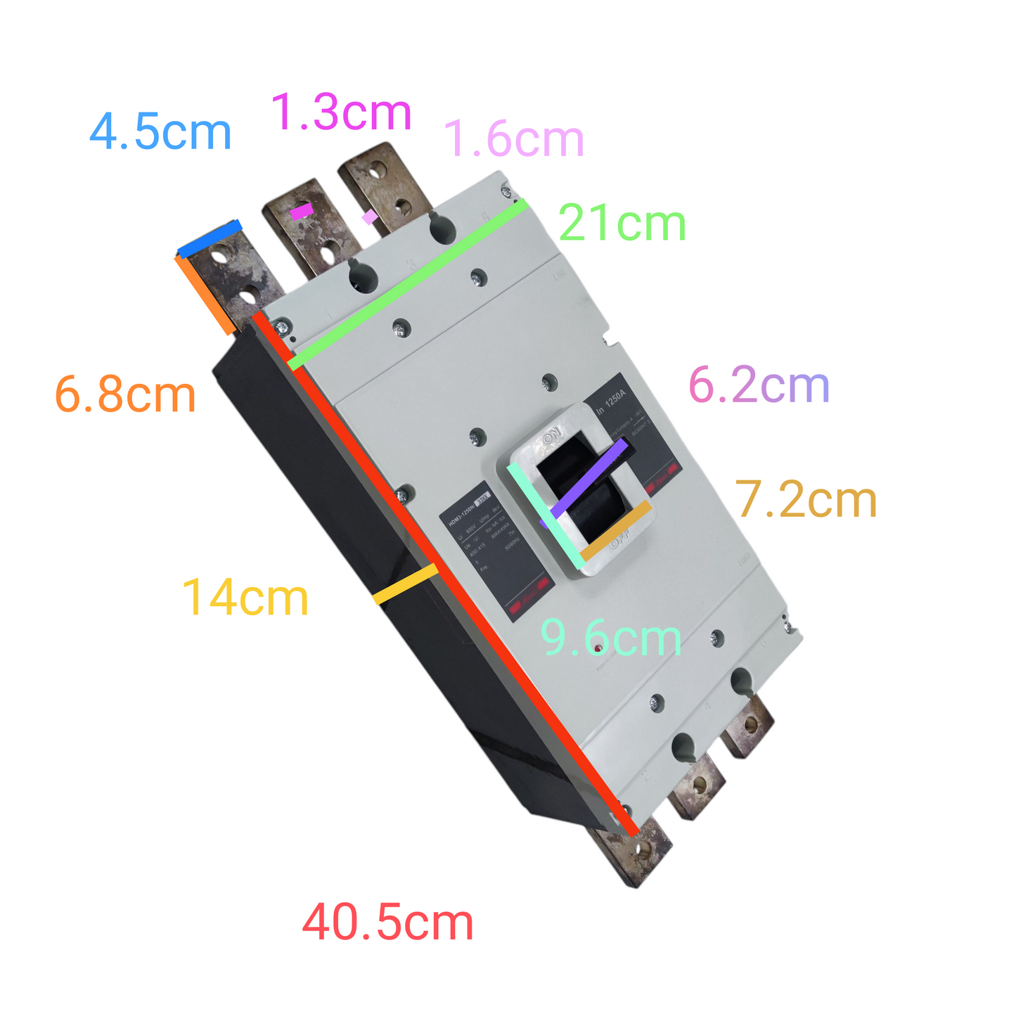 Himel 1250A 3 Pole 220V Molded Case Circuit Breaker 800V Max 85KAIC 400V Industrial Circuit Breaker MCCB HDM31250N125033SXX