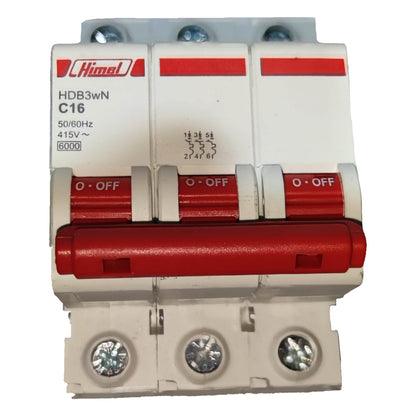 Himel 16A 3 Pole 6KAIC 220V Miniature Circuit Breaker MCB HDB3wN3PC16