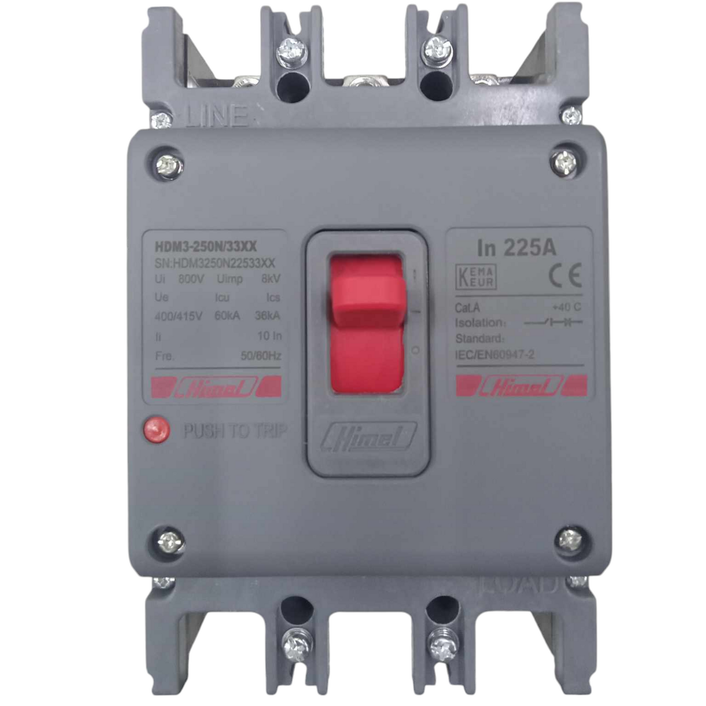 Himel 225A 3 Pole Industrial Circuit Breaker 415V 36 KAIC HDM3250N22533XX