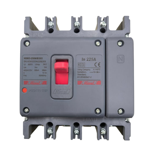 Himel 225A 4 Pole Industrial Circuit Breaker 220V 60KAIC 400V MCCB HDM3250N225B3XX
