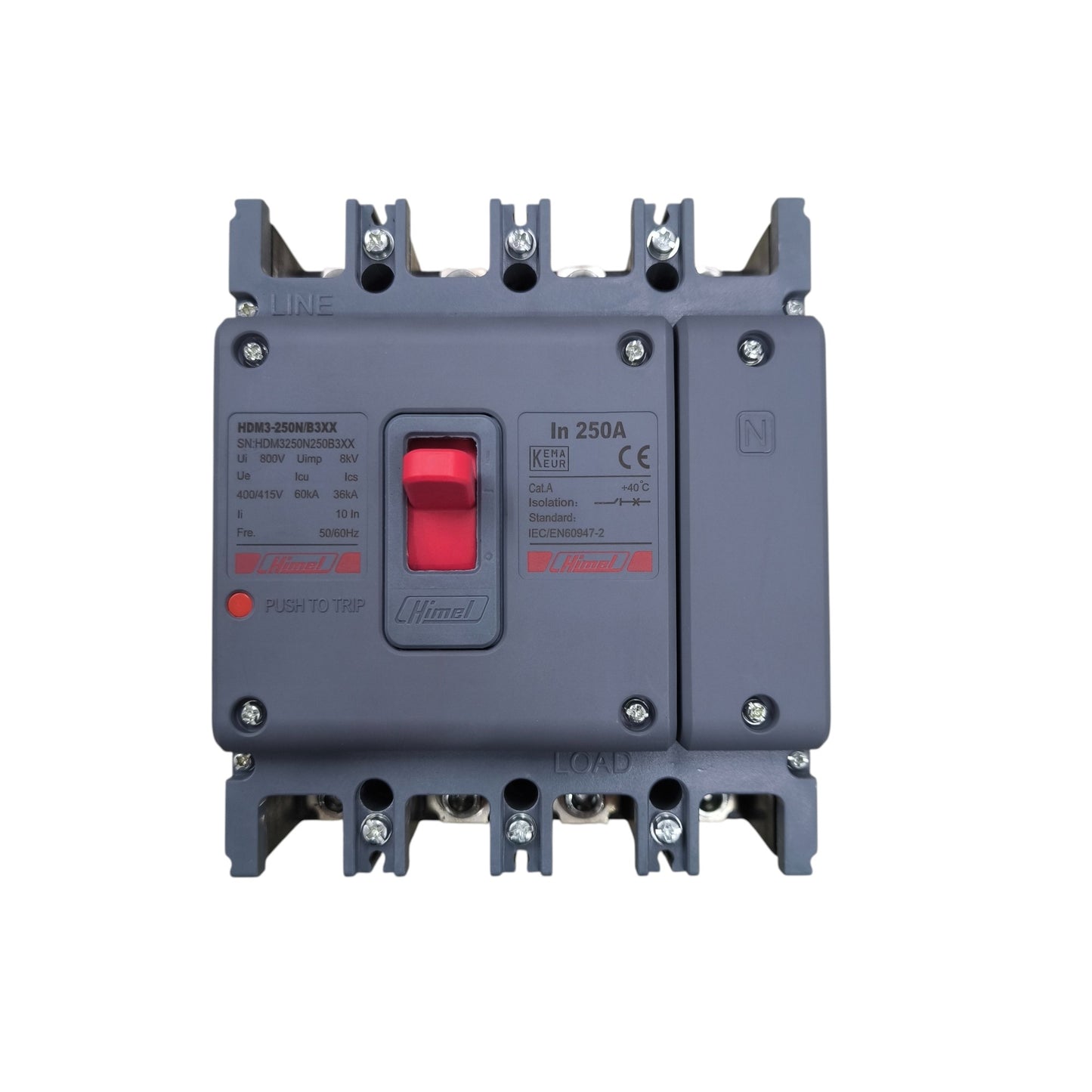 Himel 250A 4 Pole Industrial Circuit Breaker 220V 60KAIC 400V MCCB HDM3250N250B3XX