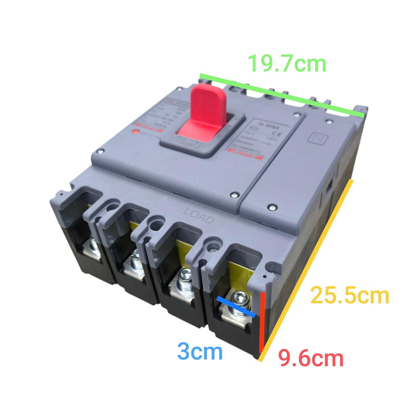 Himel 500A 4 Pole 220V Industrial Circuit Breaker MCCB 70 KAIC 400V HDM3630N500B3XX