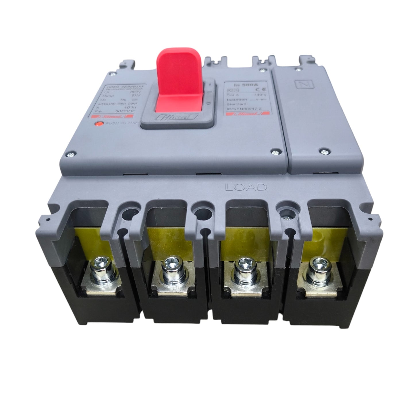 Himel 500A 4 Pole 220V Industrial Circuit Breaker MCCB 70 KAIC 400V HDM3630N500B3XX