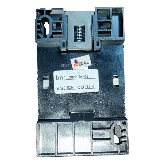Mechanical component with labels and a brand logo on a white background
