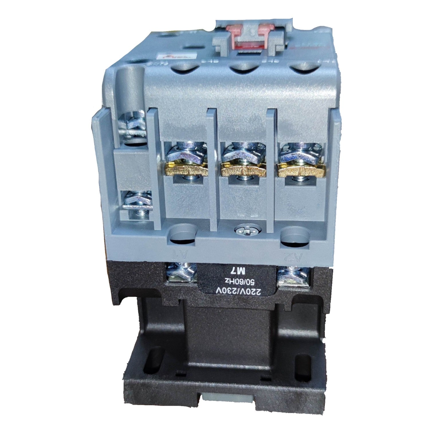 Electrical contactor on a white background