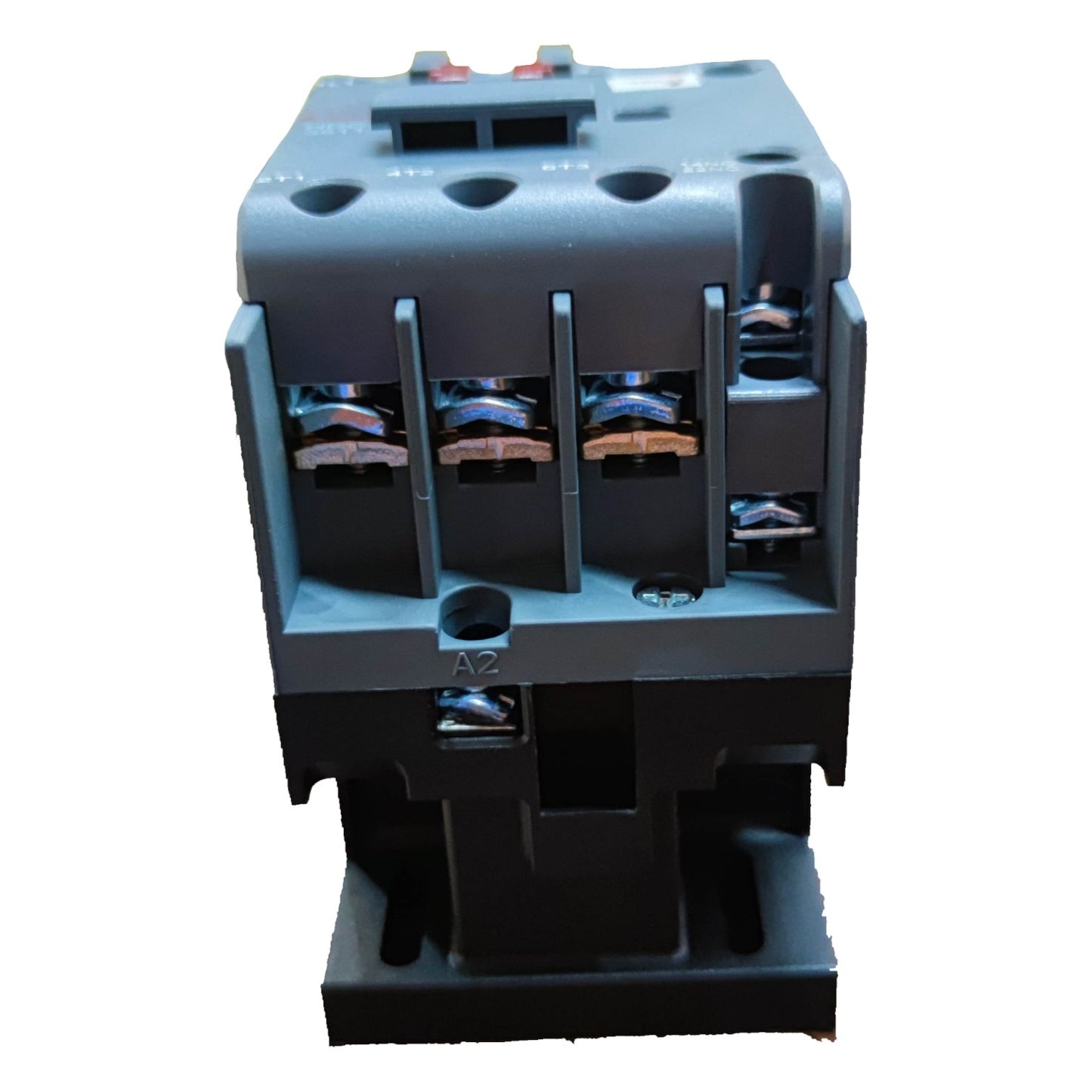 Electrical contactor on a white background