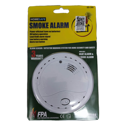Home Safe Smoke Detector 9V Smoke Alarm Photoelectric SS-366