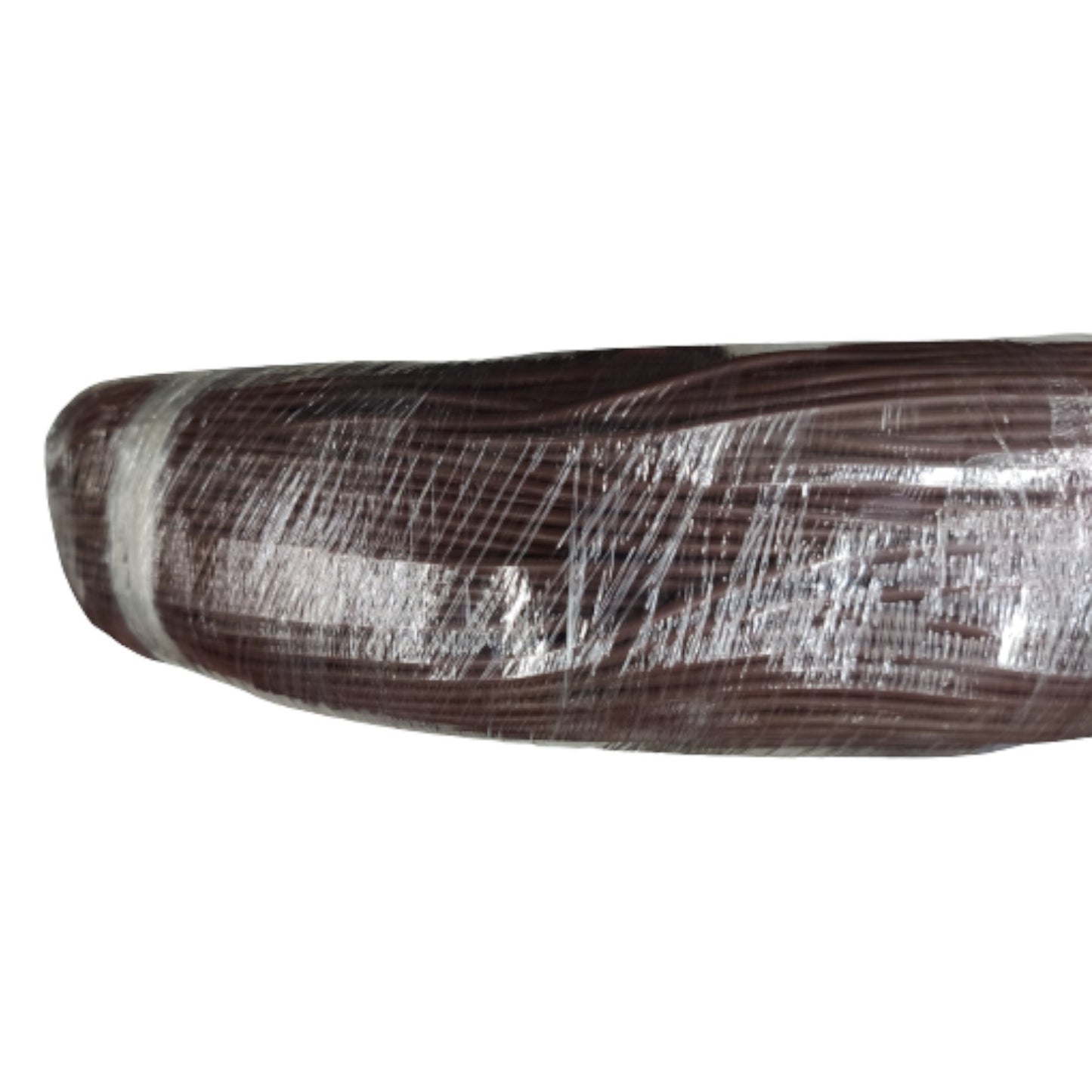 Close-up of a textured brown object on a white background