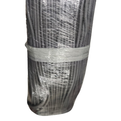Roll of wire mesh with a white band on a white background