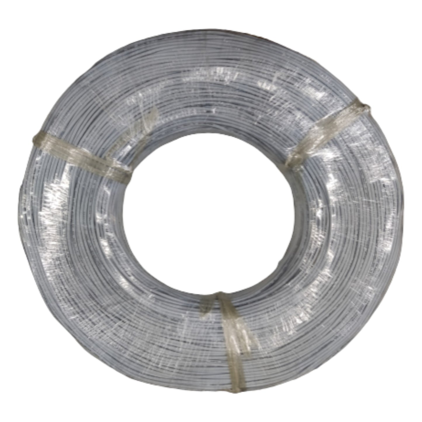 Coiled wire with a white background