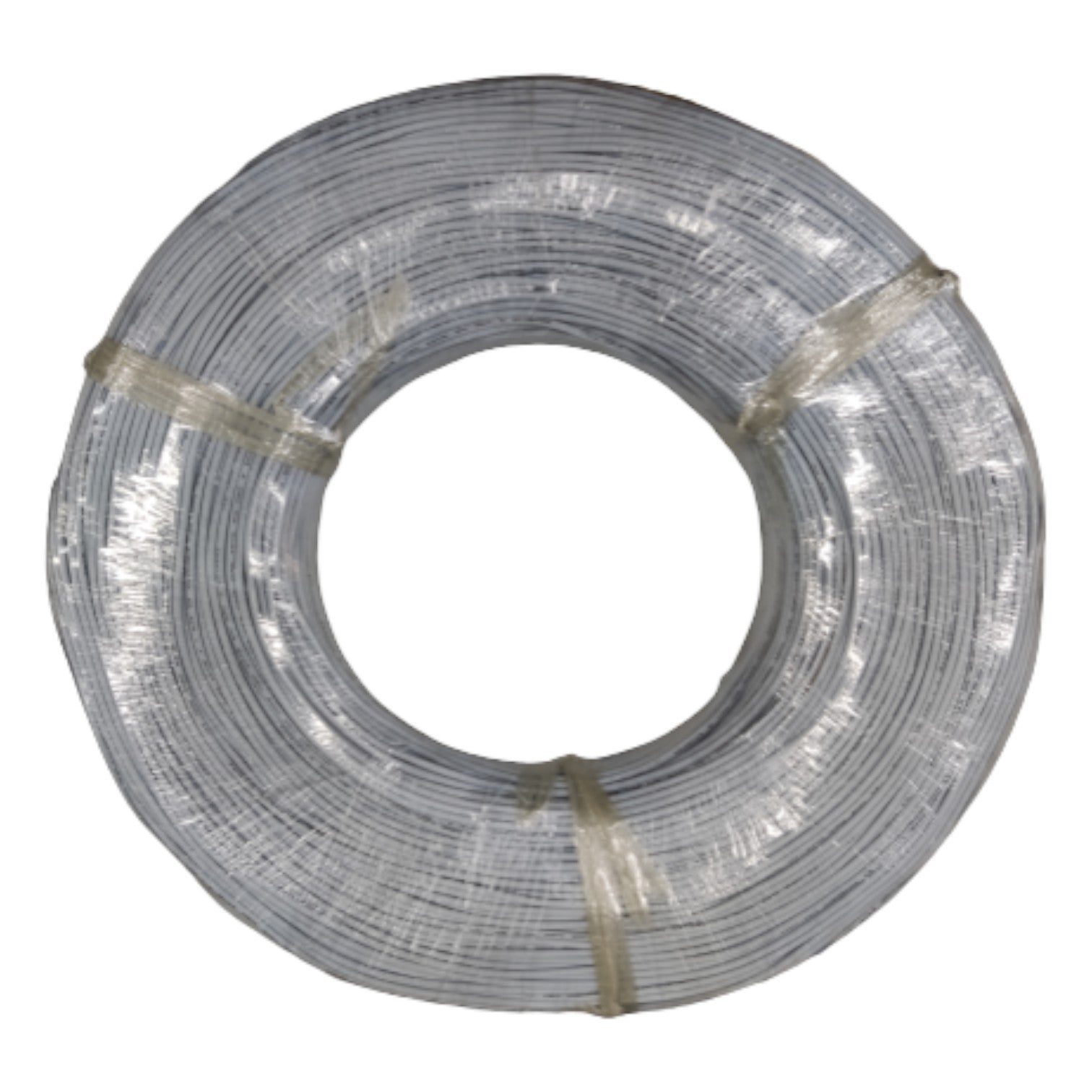 Coiled wire with a white background