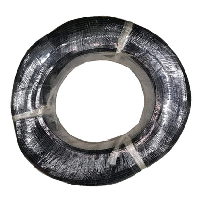 Spool of black wire on a white background