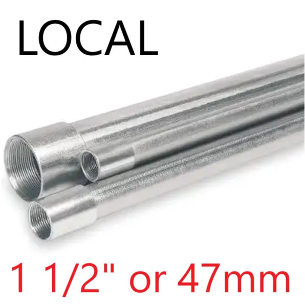 Local 1 1/2 Inch IMC Pipe x 10 Feet Intermediate Metal Conduit Pipe 47mm x 3 Meters