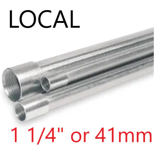 Local 1 1/4 Inch IMC Pipe x 10 Feet Intermediate Metal Conduit Pipe 41mm x 3 Meters