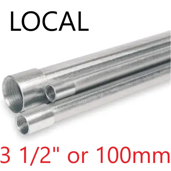 Local 3 1/2 Inch IMC Pipe x 10 Feet Intermediate Metal Conduit Pipe 100mm x 3 Meters