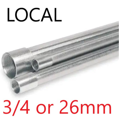 Local 3/4 IMC Pipe x 10 Feet Intermediate Metal Conduit Pipe 26mm x 3 Meters