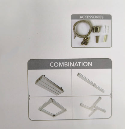 FSL 18W LED Linear Suspension Light 220V Cool White 4000K 1300 Lm Aluminum IP20 120 Beam Angle SSPL3C-18 600mm x 70mm x 70mm Pendant Mounting