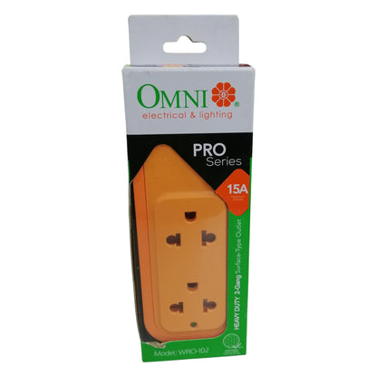 Omni Extension Outlet 2 Gang Heavy Duty Surface Type 15A 250V WRO-102