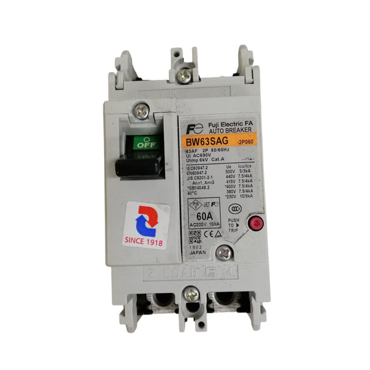 Electrical breaker with Fujitsu branding on a white background