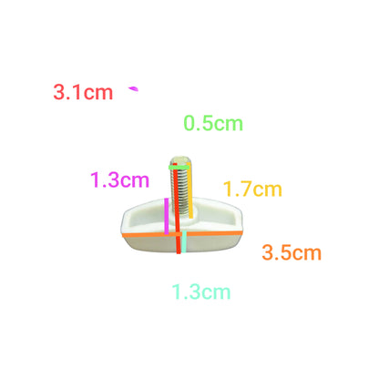 Screw Knob Lock 3cm x 5mm with Plastic White Handle