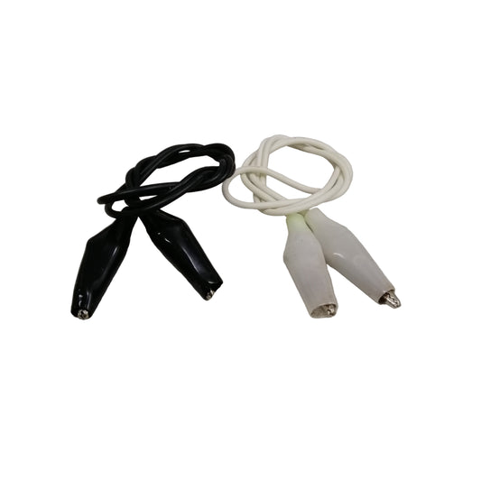 Alligator Clip with 0.25mm AWG 26 Wire 0.5Meter Available in Black and White