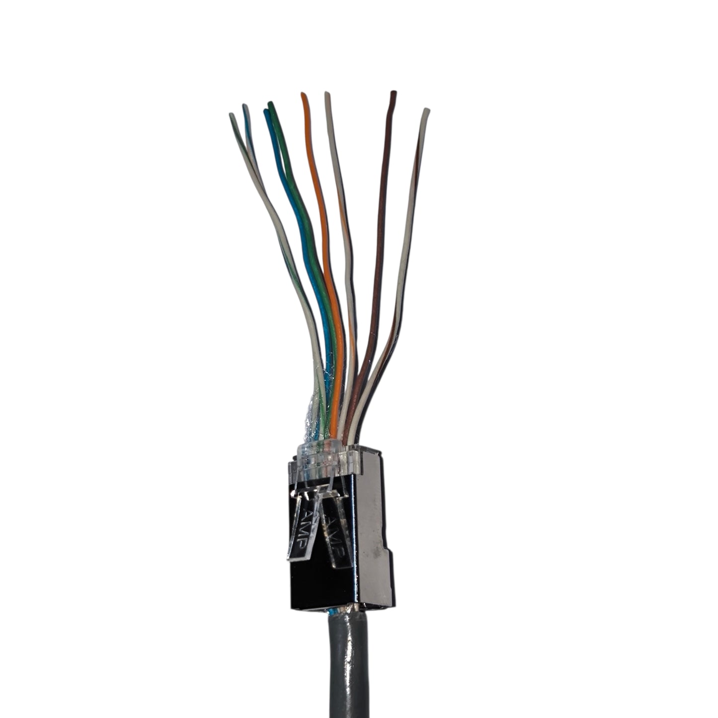 AMP CAT6E RJ45 Shielded Metal Connector Pass Through Type ( 5PCS) Per Order