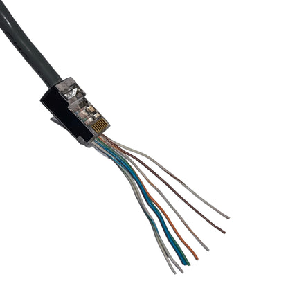 AMP CAT6E RJ45 Shielded Metal Connector Pass Through Type