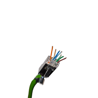AMP CAT 7 RJ45 Connector Shielded Metal Pass Through ( 100PCS) Per Order