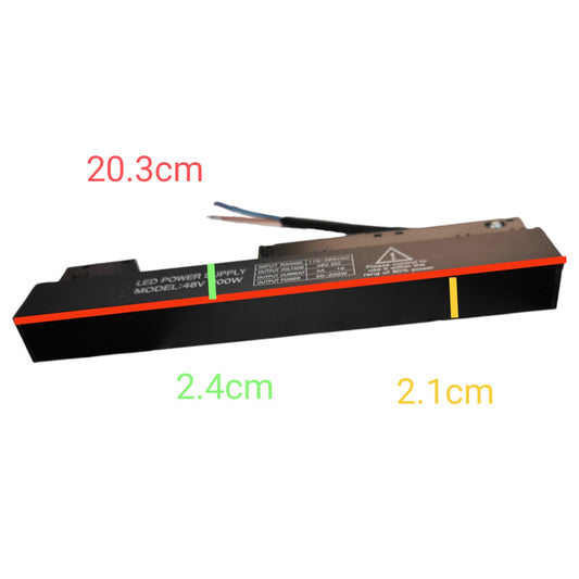 LED power supply with dimensions labeled on a white background